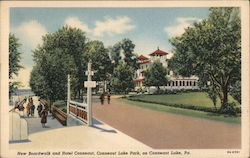 New boardwalk and Hotel Conneaut, Conneaut Lake Park, on Conneaut Lake, Pa. Pennsylvania Postcard Postcard Postcard