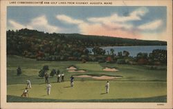 Lake Cobbosseecontee and Golf Links from Highway, Augusta, Maine Postcard Postcard Postcard