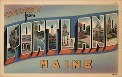 Greetings From Portland Maine Postcard Postcard Postcard