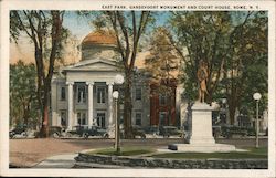 East Park, Gansevoort Monument and Court House Rome, NY Postcard Postcard Postcard