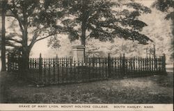 Grave of Mary Lyon, Mount Holyoke College Postcard