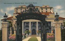 Gate Entrance to Whitehall Hotel Palm Beach, FL Postcard Postcard Postcard