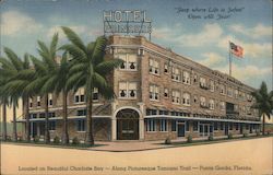 Hotel Princess. Located on beautiful Charlotte Bay. Along picturesque Tamiami Trail. Punta Gorda, Florida. Postcard