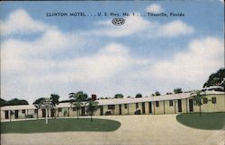 Clinton Motel. U.S. Hwy No. 1. Titusville, Florida Postcard