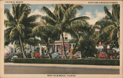 Colonial Manor. Dixie and Hibiscus Streets. West Palm Beach, Florida Postcard