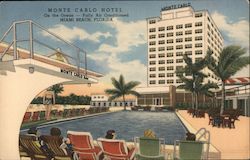 Monte Carlo Hotel Miami Beach, Florida. On the ocean. Fully air conditioned Postcard