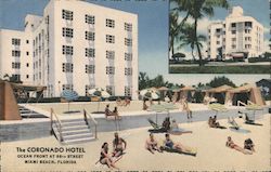 The Coronado Hotel. Ocean front at 88th Street. Miami Beach, Florida Postcard