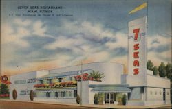 Seven Seas Restaurant Miami, Florida. S.E. Cor. Southeast 1st Avenue & 1st Street Postcard