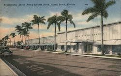 Fashionable shops along Lincoln Road, Miami Beach, Florida. Postcard