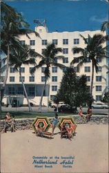 Oceanside at the beautiful Netherland Hotel. Miami Beach, Florida. Postcard