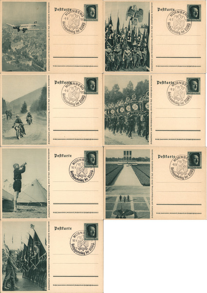 Lot of 7 Reichsparteitag der NSDAP 1937 Postal Cards