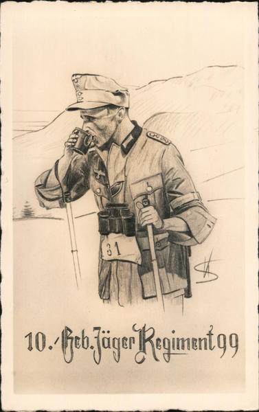 Jäger Regiment - Soldier on Skis, Drinking Nazi Germany