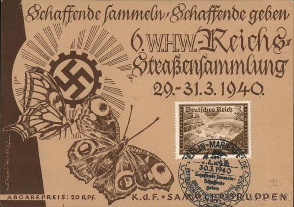 1940 Nazi Fundraising Card Nazi Germany