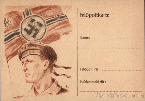 Feldpostkarte, Nazi Flag Nazi Germany