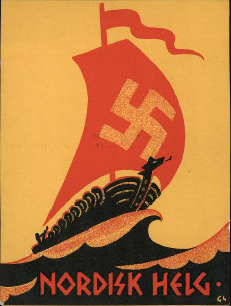 Rare, Small Norwegian Nazi Postcard Nordisk Helg Nazi Germany