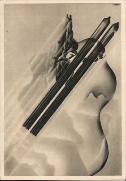 Alpine skier in flight - BATTAGLIONI ALPINI SCIATORI Italy