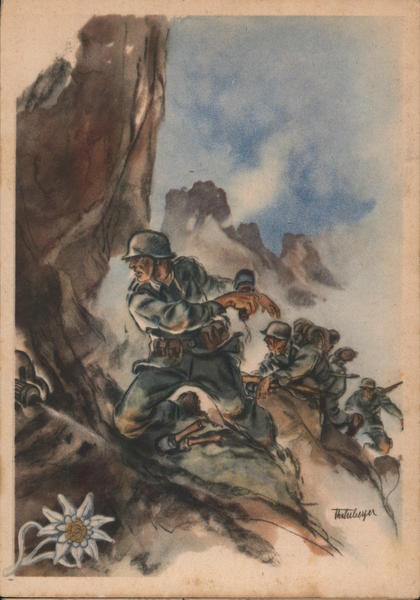 German Mountaineer Soldiers with Gernades Nazi Germany