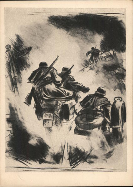 Kradmelder brausen nach vorn, Divisionsfeldpostkarte Nr. 26