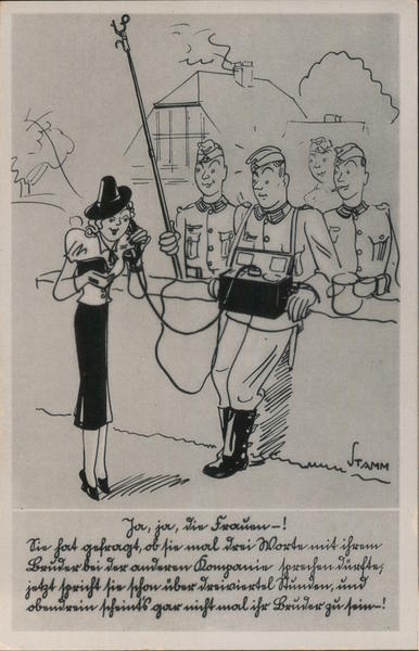 Woman with Nazi Soldiers, Comic Stamm Nazi Germany