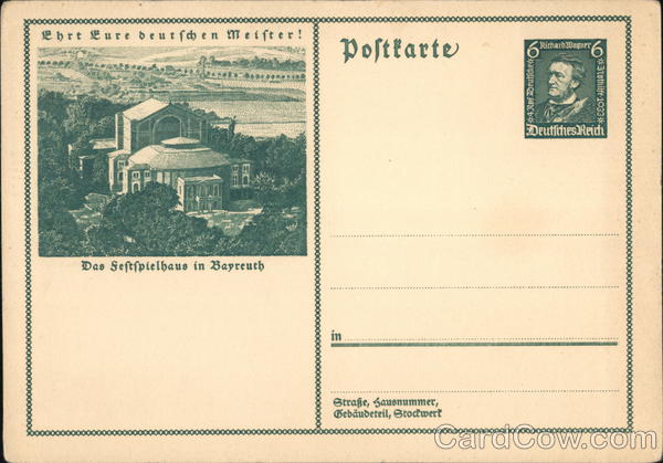 German  Propaganda, Wagner Opera House, Bayreuth, Honor Your German Masters