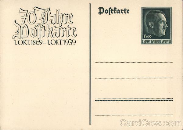 70th Anniversary of Postcard Use in Germany, Hitler Stamp
