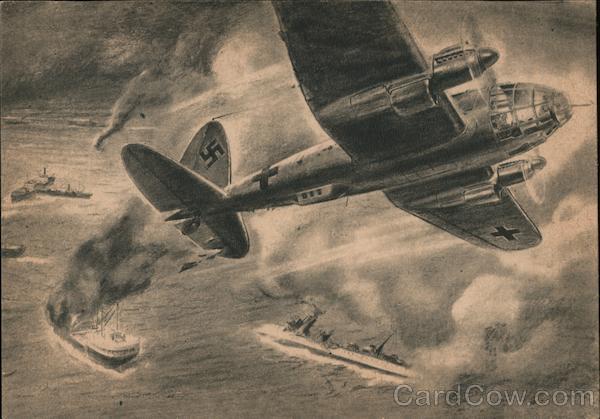 Germany WWII, A British Convoy Sails into Death, Airplane