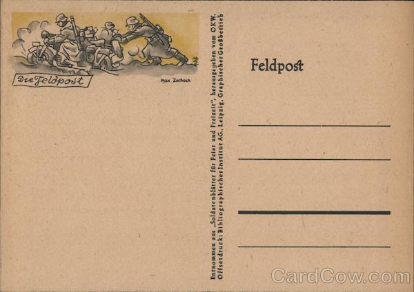 Germany WWII, Feldpost, Soldiers Mail Carried by Soldiers on Motorcycles