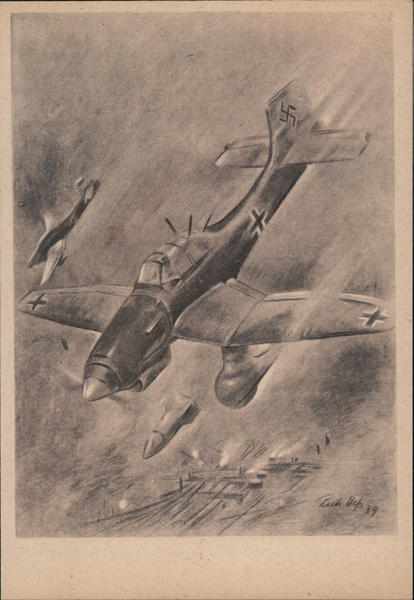 Germany WWII, Luftwaffe, Dive Bomber in Action Nazi Germany