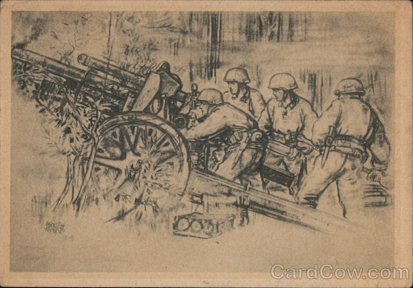 Germany WWII, SS Artillery Ready to Fire Nazi Germany