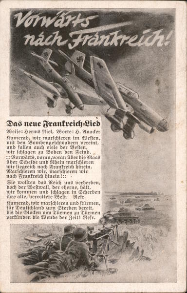 Germany WWII, Song, Forward to France, Luftwaffe, Fighter Airplanes