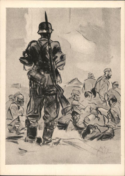 Germany WWII, Collection Point for Prisoners of War, POW