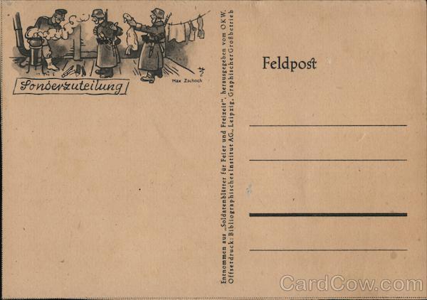 Germany WWII Humor, Special Allocation, Soldiers on Laundry Detail