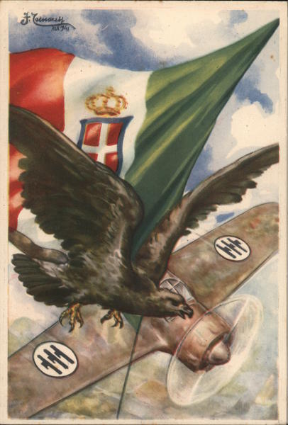 Italy WWII, Flag, Fighter Airplane, Eagle World War II