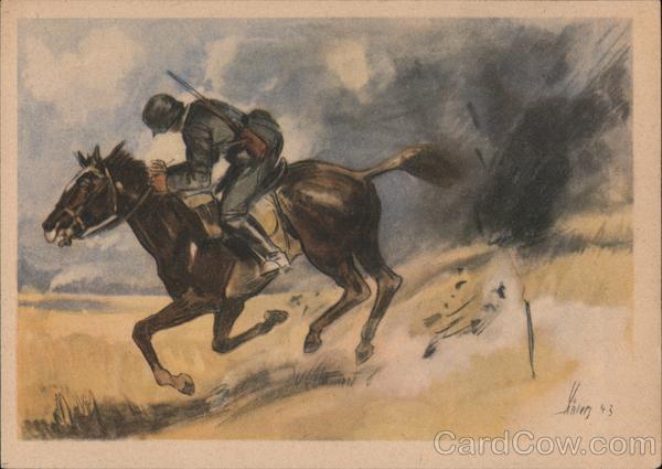 'The Messenger Rider, Horse, Battle Scene Nazi Germany