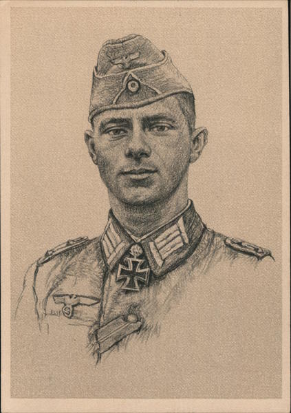 Sketch of Named Iron Cross Recipient Nazi Germany