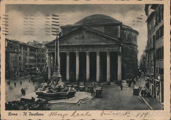 Rome Italy, Pantheon, to Germany w Swastika Cancel