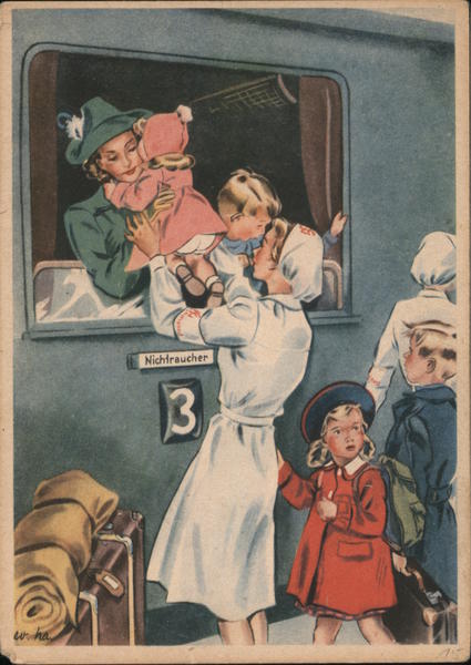 Propaganda, 'Women Are Working for You. Nurse Gives baby to Woman on Train