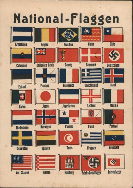 Swastika, Flags of the Nations, 1938 Nazi Germany