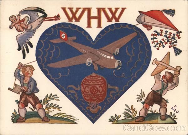 Homefront Propaganda, Winter Assistance Works, Children w Plane & Heart