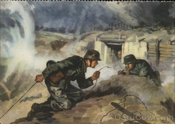 Engineers Repairing a Telephone Cable, Calendar for Benefit of Nazi Fund for War Victims