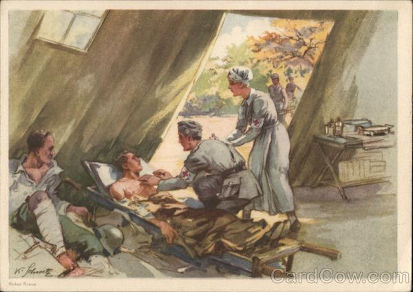 The Work of the German Red Cross,  Field Hospital w Wounded Soldiers