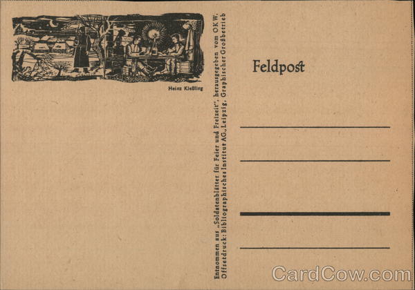 Soldiers  at Table by Night, Taken from Soldiers' Newspaper for Holidays and Free Time