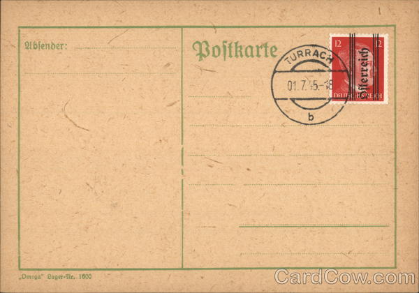 stamp originally Deutsches Reich, re-designated Österreich