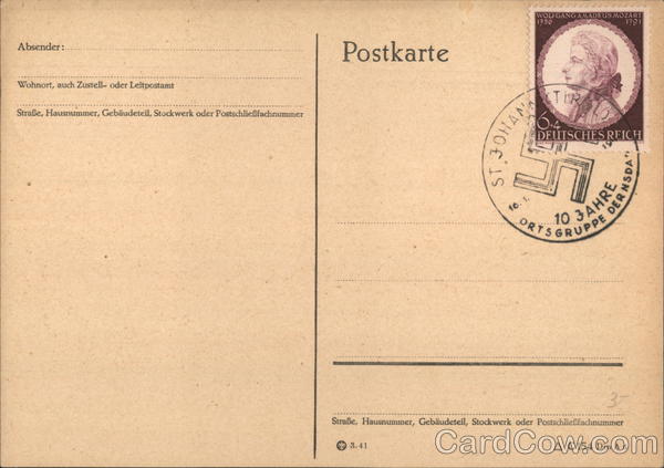 commemorative cancel 10 Jahre Ortsgruppe der NSDAP annexed Austria