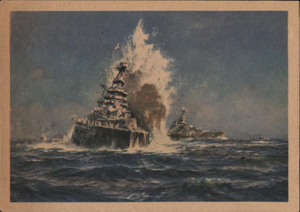 German Submarine Destroys English Battleship Barham off Tobruk, 1941