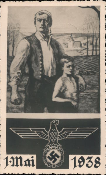 Propaganda, May 1 Celebration, Father and Son, 1938 w Eagle and Swastika