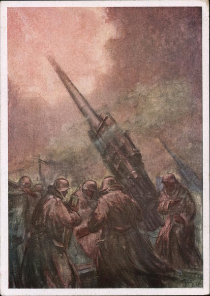 German Anti-Aircraft Gun in Action, Air Force Adminstrative District 6