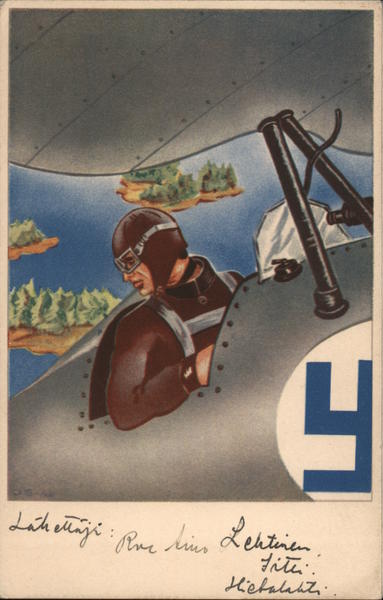 German Pilot Looking Down from Cockpit Nazi Germany