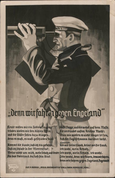 We Sail Against England German Sailor w Telescope