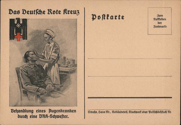 Soldier Treated for Eye Disease by German Red Cross Nurse